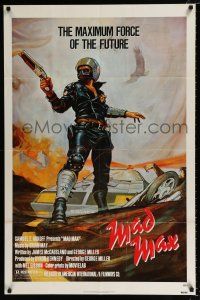 2x370 MAD MAX 1sh '80 George Miller post-apocalyptic classic, Garland art of Mel Gibson!