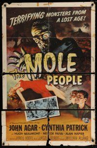 2x380 MOLE PEOPLE 1sh '56 from a lost age, horror crawls from the depths of the Earth, Smith art!