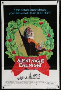 2x435 SILENT NIGHT EVIL NIGHT 1sh '75 this gruesome image will surely make your skin crawl!