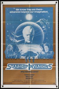 2x442 STARSHIP INVASIONS 1sh '77 wacky aliens who are advanced beyond our imagination!