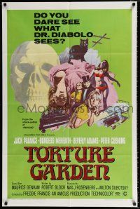 2x460 TORTURE GARDEN 1sh '67 written by Psycho Robert Bloch do you dare see what Dr. Diabolo sees?