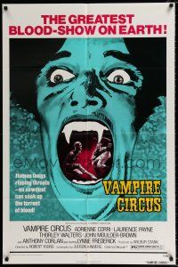 2x466 VAMPIRE CIRCUS 1sh '72 English Hammer horror, wild bloodsucker art!