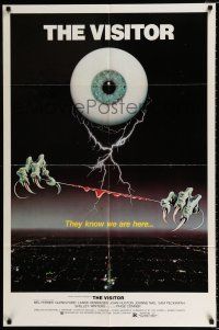 2x470 VISITOR 1sh '79 wild horror art of giant eyeball w/monster hands holding bloody wire!