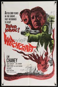 2x482 WITCHCRAFT 1sh '64 Lon Chaney Jr, they returned to reap BLOOD HAVOC!