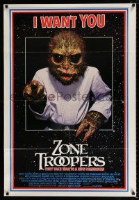 2x487 ZONE TROOPERS 1sh '85 Uncle Sam-like alien, parody of James Montgomery Flagg's I Want You!