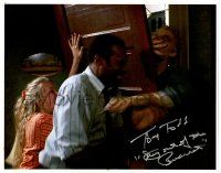 2y007 NIGHT OF THE LIVING DEAD signed color 11.25x14.25 REPRO still '90s by Tony Todd, with zombie!