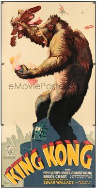 2y481 KING KONG S2 recreation 3sh 1997 classic art of the fierce ape on Empire State Building!
