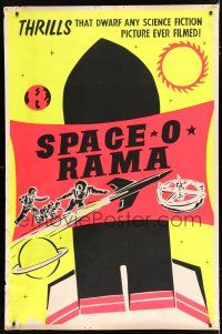 2y250 SPACE O RAMA 40x60 '50s thrills that dwarf any science fiction picture ever filmed, cool art!