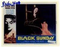 2y009 BARBARA STEELE signed color 8x10 REPRO still '90s on a lobby card image from Black Sunday!