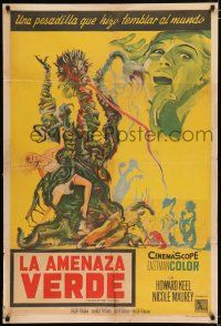 2y271 DAY OF THE TRIFFIDS Argentinean '62 classic English sci-fi horror, art of monster with girl!