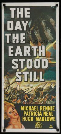 2y430 DAY THE EARTH STOOD STILL Aust daybill R70s Robert Wise classic sci-fi, art of giant hand!