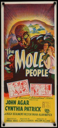 2y448 MOLE PEOPLE Aust daybill '56 from a lost age, horror crawls from the depths of the Earth!