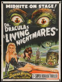 2y184 DR. DRACULA'S LIVING NIGHTMARES Aust special poster '50s art of sexy Donna Haynes & monsters!