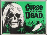 2y234 KILL BABY KILL British quad '66 Mario Bava's Curse of the Dead, art of creepy skull & coffin!