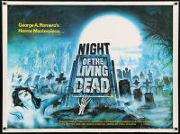 2y239 NIGHT OF THE LIVING DEAD British quad R80 George Romero classic, different art by Chantrell!