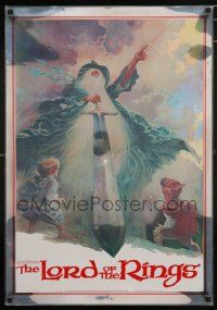 2y052 LORD OF THE RINGS laminated foil 21x30 commercial poster '78 Jung art of hobbits & Gandalf!