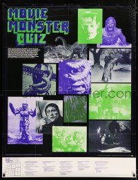 2y471 MOVIE MONSTER QUIZ 34x44 commercial poster '74 cool images & questions from horror movies!