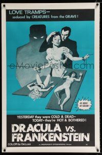 2y140 DRACULA VS. FRANKENSTEIN 1sh '70s love tramps seduced by creatures from the grave!