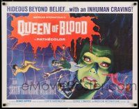 2y084 QUEEN OF BLOOD 1/2sh '66 Basil Rathbone, cool art of female monster & victims in her web!