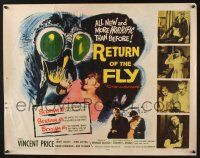 2y085 RETURN OF THE FLY 1/2sh '59 Vincent Price, monster art, more horrific than before!