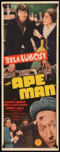 2y047 APE MAN insert '43 great image of monster Bela Lugosi in his laboratory!