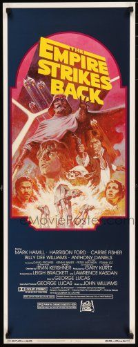 2y114 EMPIRE STRIKES BACK insert R82 George Lucas sci-fi classic, cool artwork by Tom Jung!