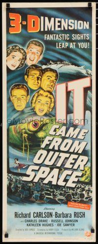 2y120 IT CAME FROM OUTER SPACE insert '53 Jack Arnold classic 3-D sci-fi, Ray Bradbury, cool art!