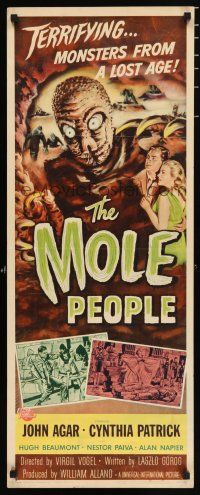 2y124 MOLE PEOPLE insert '56 great Joseph Smith art of terrifying monsters from a lost age!