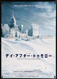2y200 DAY AFTER TOMORROW advance DS Japanese 29x41 '04 cool different art of city buried in snow!