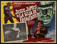 2y323 JESSE JAMES MEETS FRANKENSTEIN'S DAUGHTER Mexican LC '65 inset & border art with monster!
