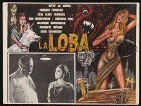 2y325 LA LOBA Mexican LC R70s border art of wolf & sexy girl in see-through dress!