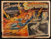 2y328 LAS AVENTURAS DE SUPERMAN Mexican LC '60s George Reeves in costume in border art AND inset!