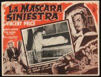 2y330 MAD MAGICIAN Mexican LC '54 great border art of Vincent Price + inset of guy in coffin!