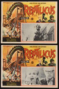 2y336 REPTILICUS 2 Mexican LCs '62 indestructible 50 million year-old giant lizard + screaming girl!