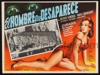 2y337 RETURN OF DRACULA Mexican LC '58 art of sexy girl being watched by creepy vampire eyes!