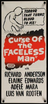 2y456 CURSE OF THE FACELESS MAN Aust daybill '58 terror that turns blood to ice, different!