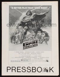 2y356 EMPIRE STRIKES BACK pressbook '80 George Lucas sci-fi classic, cool artwork by Tom Jung!