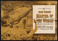 2y374 MASTER OF THE WORLD pressbook '61 Jules Verne, Vincent Price, cool art of flying machine!