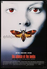 2y155 SILENCE OF THE LAMBS DS style D 1sh '90 image of Jodie Foster with moth over mouth!