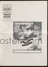 2y354 CHILDREN OF THE DAMNED pressbook '64 beware the creepy kid's eyes that paralyze!