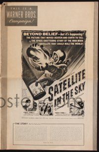 2y381 SATELLITE IN THE SKY pressbook '56 the never-told story of life on the roof of the Earth!