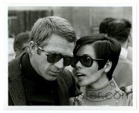 2z168 BULLITT candid 8.25x10 still '68 Steve McQueen's wife Neile whispers to him during filming!