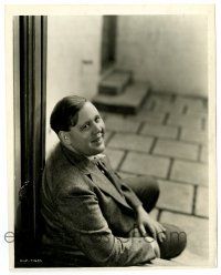 2z202 CHARLES LAUGHTON 8x10 key book still '40s great youthful smiling portrait sitting in doorway!