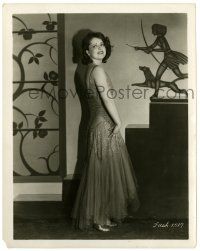 2z215 CLARA BOW 8x10.25 still '20s The It Girl full-length modeling a beautiful evening gown!