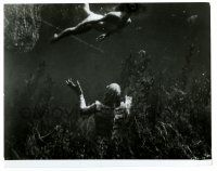 2z236 CREATURE FROM THE BLACK LAGOON 7.5x9.5 still R60s monster peeping at Julie Adams underwater!