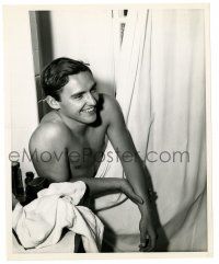 2z258 DENNIS HOPPER 8x10 still '50s super young & barechested getting in the shower at home!