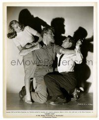 2z259 DESERT FURY 8.25x10 still '47 posed fight of Burt Lancaster, John Hodiak & Lizabeth Scott!