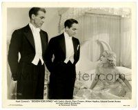 2z260 DESIGN FOR LIVING 8x10 still '33 Gary Cooper & Fredric March look at Miriam Hopkins in bed!