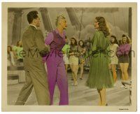 2z295 DOWN TO EARTH 8x10 color still '46 Larry Parks stops Jergens from attacking Rita Hayworth!