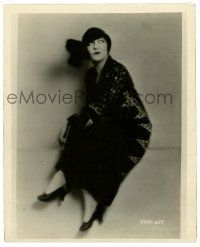2z396 GLORIA SWANSON 8x10 key book still '20s wonderful full-length seated portrait in cool outfit!